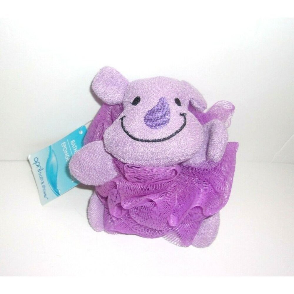 April Bath & Shower‎ Purple Hippo Sponge 6" New Greenbrier